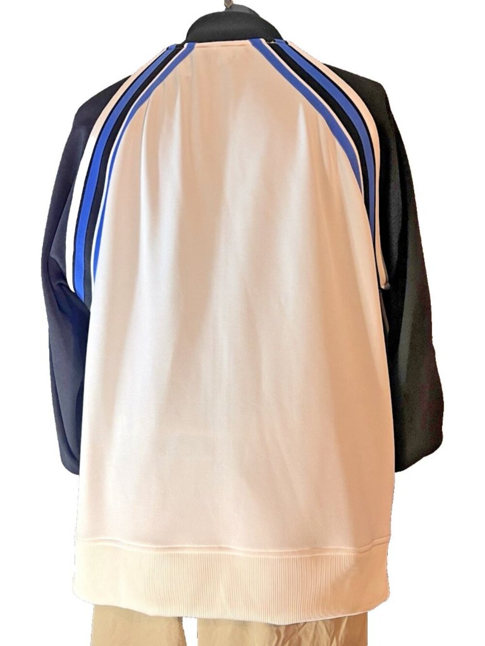 Etonic White Black Blue Striped Full-Zip Track Jacket Mens XXL - Picture 2 of 5